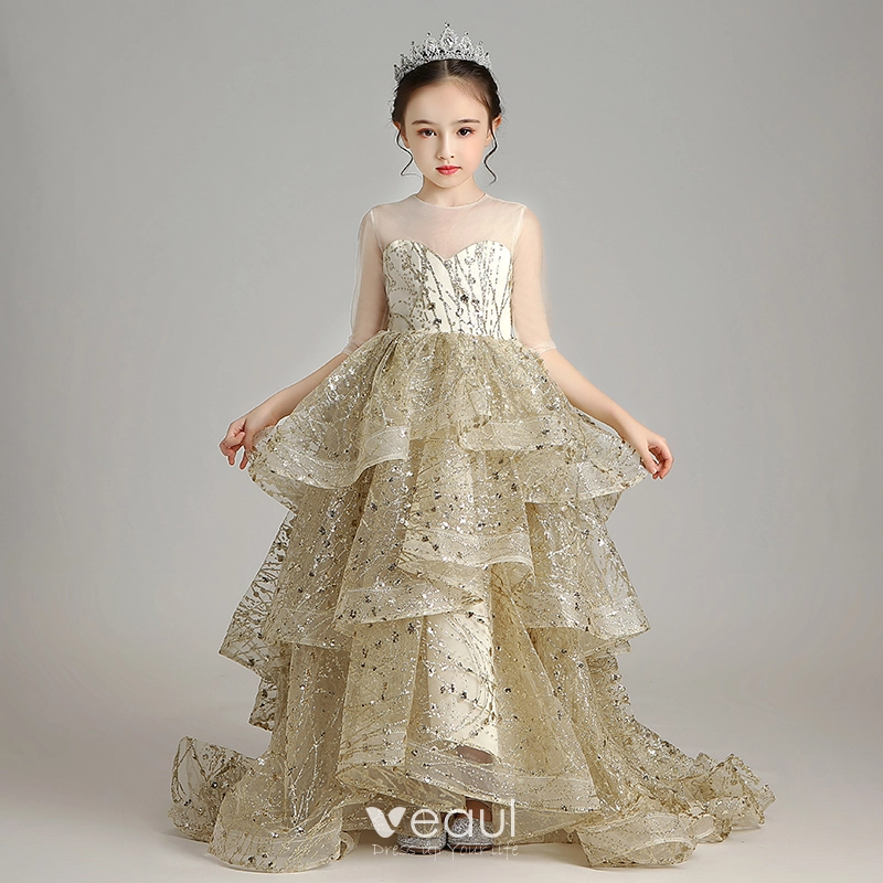 slim fit dress slacks Naxos SS26 Baby White & Gold Tulle Dress main image 0