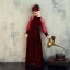 Elegant Burgundy Velour Birthday Flower Girl Dresses 2020 Sheath / Fit Scoop Neck Puffy Long Sleeve Sash Floor-Length / Long Ruffle