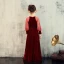 Elegant Burgundy Velour Birthday Flower Girl Dresses 2020 Sheath / Fit Scoop Neck Puffy Long Sleeve Sash Floor-Length / Long Ruffle