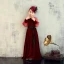 Elegant Burgundy Velour Birthday Flower Girl Dresses 2020 Sheath / Fit Scoop Neck Puffy Long Sleeve Sash Floor-Length / Long Ruffle