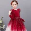 Affordable Navy Blue Birthday Flower Girl Dresses 2020 Ball Gown Scoop Neck Long Sleeve Star Sequins Knee-Length Ruffle