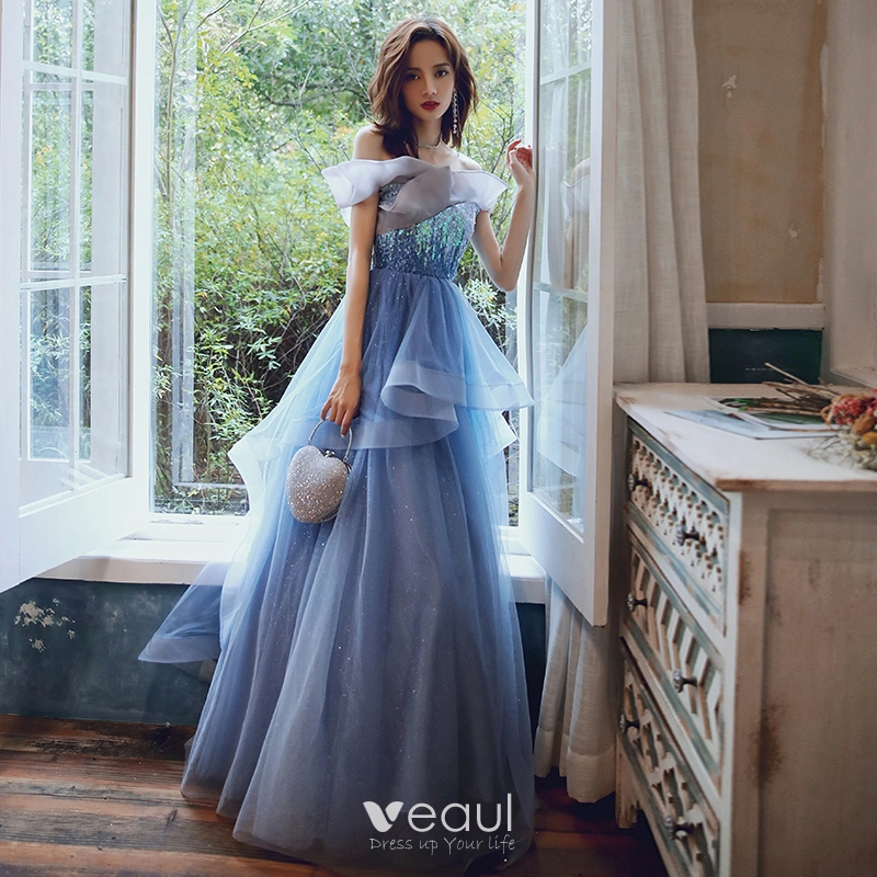 white christmas dresses A-Line Sparkly Halter Neck Long Prom Dresses Cute Formal Dress TP1166 US4 / Custom Color main image 0