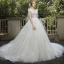 Elegant Champagne Bridal Wedding Dresses 2020 Ball Gown V-Neck Sleeveless Backless Appliques Lace Sequins Beading Cathedral Train Ruffle