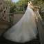 Elegant Champagne Bridal Wedding Dresses 2020 Ball Gown V-Neck Sleeveless Backless Appliques Lace Sequins Beading Cathedral Train Ruffle