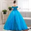 Elegant Jade Green Dancing Prom Dresses 2020 Ball Gown Off-The-Shoulder Short Sleeve Appliques Lace Beading Floor-Length / Long Ruffle Backless Formal Dresses