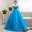 Elegant Jade Green Dancing Prom Dresses 2020 Ball Gown Off-The-Shoulder Short Sleeve Appliques Lace Beading Floor-Length / Long Ruffle Backless Formal Dresses