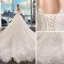 Romantique Champagne Transparentes La Mariée Robe De Mariée 2020 Princesse Encolure Dégagée Manches de cloche Dos Nu Étoile Appliques En Dentelle Perlage Perle Cathedral Train