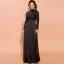 Modest  Black Sequins Evening Dresses  2020 Empire High Neck Long Sleeve Floor-Length / Long Formal Dresses