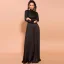Modest  Black Sequins Evening Dresses  2020 Empire High Neck Long Sleeve Floor-Length / Long Formal Dresses