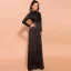 Modest  Black Sequins Evening Dresses  2020 Empire High Neck Long Sleeve Floor-Length / Long Formal Dresses