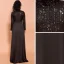 Modest  Black Sequins Evening Dresses  2020 Empire High Neck Long Sleeve Floor-Length / Long Formal Dresses