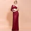 Fashion Burgundy Sequins Evening Dresses  2020 Trumpet / Mermaid One-Shoulder Long Sleeve Floor-Length / Long Backless Formal Dresses