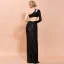 Fashion Burgundy Sequins Evening Dresses  2020 Trumpet / Mermaid One-Shoulder Long Sleeve Floor-Length / Long Backless Formal Dresses