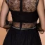 Elegant Black Lace Summer Maxi Dresses 2020 Sheath / Fit Scoop Neck Long Sleeve Cascading Ruffles Floor-Length / Long See-through Womens Clothing