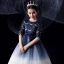 Chic / Beautiful Royal Blue Gradient-Color White Birthday Flower Girl Dresses 2020 Ball Gown Scoop Neck 1/2 Sleeves Bow Sash Sequins Tassel Tea-length Ruffle