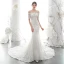 Elegant Ivory Bridal Wedding Dresses 2020 Trumpet / Mermaid Off-The-Shoulder 1/2 Sleeves Backless Appliques Lace Beading Chapel Train Ruffle