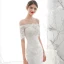 Elegant Ivory Bridal Wedding Dresses 2020 Trumpet / Mermaid Off-The-Shoulder 1/2 Sleeves Backless Appliques Lace Beading Chapel Train Ruffle