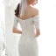 Elegant Ivory Bridal Wedding Dresses 2020 Trumpet / Mermaid Off-The-Shoulder 1/2 Sleeves Backless Appliques Lace Beading Chapel Train Ruffle