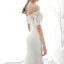 Elegant Ivory Bridal Wedding Dresses 2020 Trumpet / Mermaid Off-The-Shoulder 1/2 Sleeves Backless Appliques Lace Beading Chapel Train Ruffle