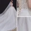 Luxury / Gorgeous Champagne Bridal Wedding Dresses 2020 Ball Gown Off-The-Shoulder Short Sleeve Backless Appliques Sequins Beading Glitter Tulle Royal Train Ruffle