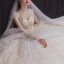 Luxe Champagne La Mariée Robe De Mariée 2020 Robe Boule Transparentes Col v profond Sans Manches Dos Nu Appliques Paillettes Perlage Royal Train Volants en Cascade