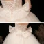 High-end Champagne Brud Bröllopsklänningar 2020 Balklänning Av Axeln Korta ärm Halterneck Appliqués Spets Beading Glittriga / Glitter Tyll Cathedral Train Ruffle