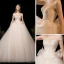 High-end Champagne Brud Bröllopsklänningar 2020 Balklänning Av Axeln Korta ärm Halterneck Appliqués Spets Beading Glittriga / Glitter Tyll Cathedral Train Ruffle