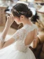High-end Ivory Bridal Wedding Dresses 2020 Ball Gown V-Neck 3/4 Sleeve Backless Pierced Appliques Lace Sequins Tulle Court Train