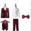 Mode Burgundy Prickig Polyester Killar Bröllop Passar 2020