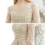 Elegant Gold See-through Homecoming Graduation Dresses 2020 A-Line / Princess V-Neck Puffy 3/4 Sleeve Short Ruffle Formal Dresses