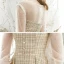 Elegant Gold See-through Homecoming Graduation Dresses 2020 A-Line / Princess V-Neck Puffy 3/4 Sleeve Short Ruffle Formal Dresses