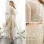 Elegant Gold See-through Homecoming Graduation Dresses 2020 A-Line / Princess V-Neck Puffy 3/4 Sleeve Short Ruffle Formal Dresses