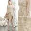 Elegant Gold See-through Homecoming Graduation Dresses 2020 A-Line / Princess V-Neck Puffy 3/4 Sleeve Short Ruffle Formal Dresses