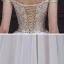 Illusion Champagne Bridal Wedding Dresses 2020 A-Line / Princess See-through Scoop Neck Sleeveless Backless Appliques Lace Beading Court Train Ruffle