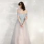 Charmant Bleu Ciel Dégradé De Couleur Rougissant Rose Robe De Soirée 2020 Princesse De l'épaule Manches Courtes Dos Nu Glitter Tulle Longue Volants Robe De Ceremonie