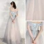 Charmant Bleu Ciel Dégradé De Couleur Rougissant Rose Robe De Soirée 2020 Princesse De l'épaule Manches Courtes Dos Nu Glitter Tulle Longue Volants Robe De Ceremonie
