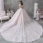 Romantique Champagne La Mariée Robe De Mariée 2020 Robe Boule Transparentes Encolure Carrée Sans Manches Dos Nu Appliques En Dentelle Perlage Glitter Tulle Royal Train