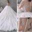 Meilleur Blanche Transparentes La Mariée Robe De Mariée 2020 Robe Boule Encolure Dégagée Manches Courtes Appliques Fleur Perlage Faux Diamant Cathedral Train