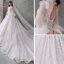 Style Victorien Ivoire La Mariée Robe De Mariée 2020 Robe Boule Transparentes Col Haut Gonflée Manches Longues Dos Nu Appliques En Dentelle Perlage Perle Glitter Tulle Cathedral Train Volants