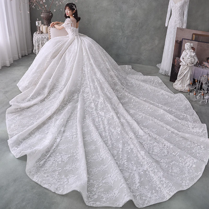 Robe De Mariée Antique Victorienne/édouardienne - Dentelle Pure, Années 1890, Taille XS/S