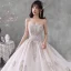 Viktoriansk Stil Champagne Bryllups Brudekjoler 2020 Ballkjole Kjæreste Avtakbar Puffy Langermede Ryggløse Beading Appliques Paljetter Cathedral Train