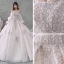 Viktoriansk Stil Champagne Bryllups Brudekjoler 2020 Ballkjole Kjæreste Avtakbar Puffy Langermede Ryggløse Beading Appliques Paljetter Cathedral Train