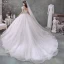 Best Ivory Bridal Wedding Dresses 2020 Ball Gown See-through Scoop Neck Short Sleeve Appliques Flower Backless Beading Glitter Tulle Chapel Train