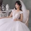 Best Ivory Bridal Wedding Dresses 2020 Ball Gown See-through Scoop Neck Short Sleeve Appliques Flower Backless Beading Glitter Tulle Chapel Train