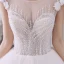 Best Ivory Bridal Wedding Dresses 2020 Ball Gown See-through Scoop Neck Short Sleeve Appliques Flower Backless Beading Glitter Tulle Chapel Train
