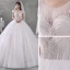 Best Ivory Bridal Wedding Dresses 2020 Ball Gown See-through Scoop Neck Short Sleeve Appliques Flower Backless Beading Glitter Tulle Chapel Train