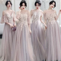 Elegantes Rosa Clara Transparentes Vestidos De Damas De Honor 2020 A-Line / Princess Sin Espalda Apliques Con Encaje Largos Ruffle