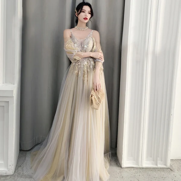 Elegant Sage Green Bridesmaid Dresses 2020 A-Line / Princess Backless Appliques Lace Floor-Length / Long