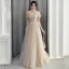 Elegant Sage Green Bridesmaid Dresses 2020 A-Line / Princess Backless Appliques Lace Floor-Length / Long