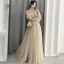 Elegant Sage Green Bridesmaid Dresses 2020 A-Line / Princess Backless Appliques Lace Floor-Length / Long